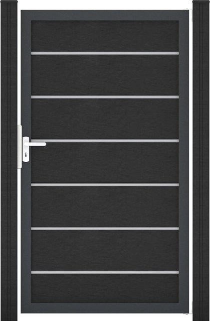 GroJaSolid Grande Premium Tor Anthrazitgrau B/H: 100 x 180 cm Rahmen DB703 - Bild 1