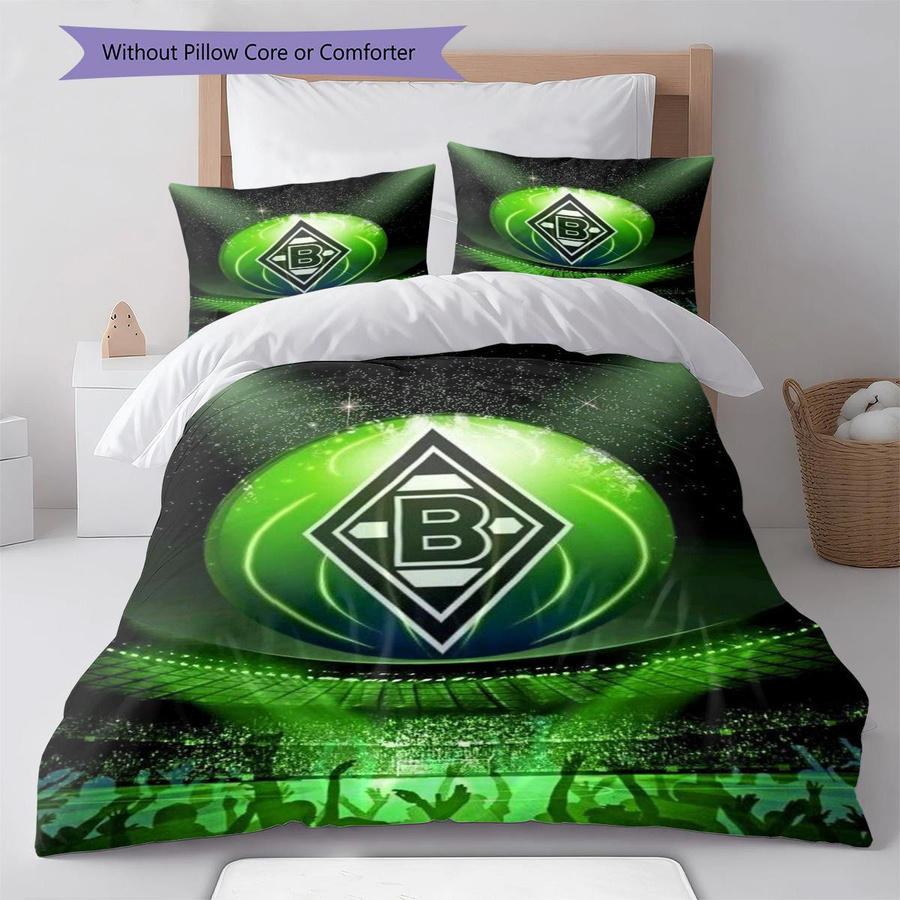 Borussia Mönchengladbach Bettwäsche Set mit Muster in Schwarz und Weiß, 1 Bettbezug und 2 Kissenbezüge, B/T/H: 240 x 220 cm - Bild 3