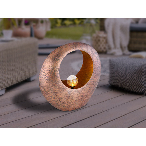 Globo Lighting Solarleuchte LED für den Garten in Messing und Braun, Höhe: 35 cm - Bild 2