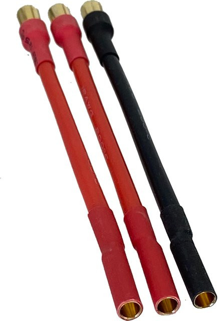 3er-Set ESC 6,5 mm Stecker auf 4 mm weibliche Bullet Plug für bürstenlose Motoren in Rot - Bild 1