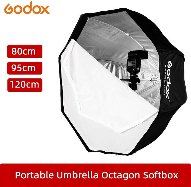 Godox Octagon-Softbox-Regenschirm Brolly Reflektor für Studio Strobe und Speedlight Flash - Bild 1
