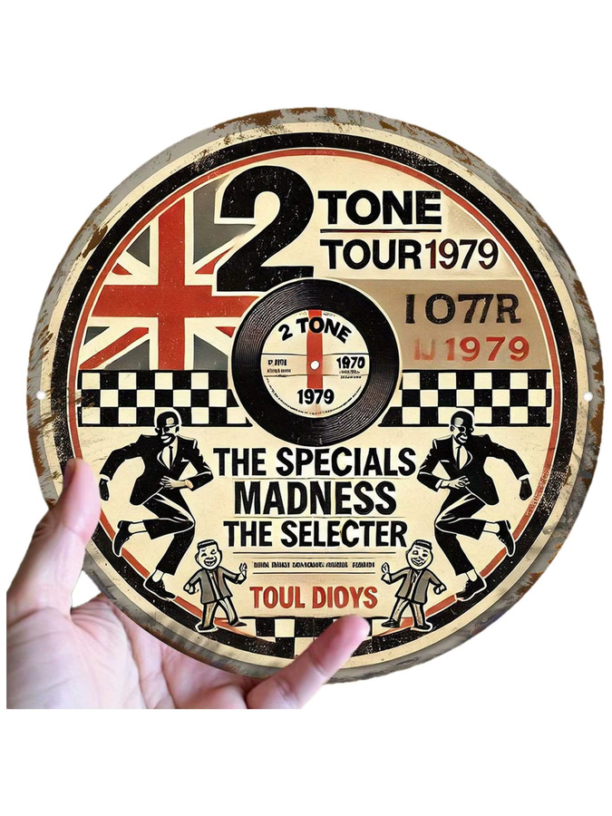Potdemiel Vintage Tour 1979 Wandkunstschild aus Metall, Rund, Mehrfarbig, Durchmesser: 20 cm - Bild 7