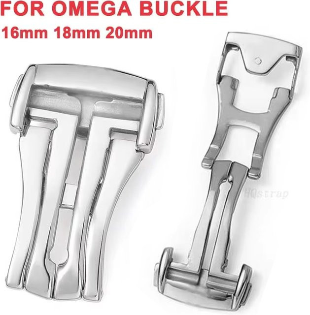 HQstrap Uhrenschnalle Edelstahl, Leder, Silber, Unisex, 20 mm, 18 mm - Bild 1