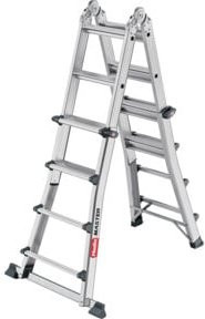 Hailo Aluminium-Multifunktionsleiter Master M100 in Silber mit 4 Stufen - Bild 1