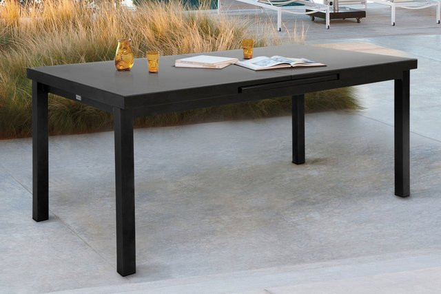 OUTFLEXX Premium Ausziehtisch für Garten und Terrasse aus Aluminium und Sicherheitsglas, Farbe: Anthrazit/Grau, B/T: 180 bis 240 x 100 cm - Bild 1