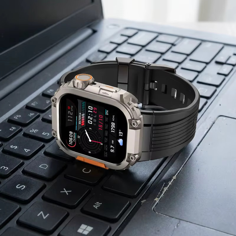 CAOWTAN Uhrengehäuse für Apple Watch Series 11 10, 46mm, Titan, Schwarz, Unisex - Bild 4