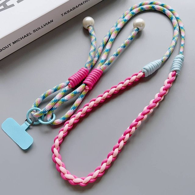 Multifunktionales Zwei-in-Eins Handy-Lanyard aus Polyester und Nylon in Multicolour, verstellbares diagonales Anti-Verlust-Lanyard für dein Phone Case - Bild 1