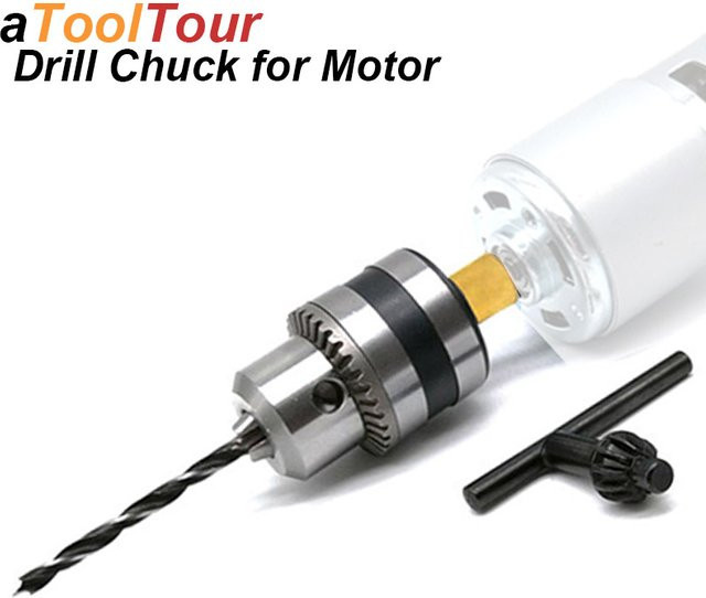 Mini-Elektrobohrfutter B10 0,6-6mm mit Kegelanschluss in Silber inklusive Adapter und Schraubenschlüssel für Elektrowerkzeuge - Bild 1