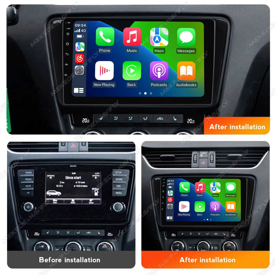 MEKEDE & NAVIFLY Autoradio mit IPS-Bildschirm für Skoda Octavia 3 A7 2013-2018 inklusive GPS-Navigation und Carplay in Schwarz - Bild 2