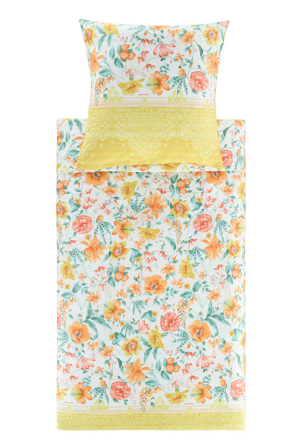 Bassetti Mako-Satin Bettwäsche Casablanca mit floralem Design in Gelb - Bild 1