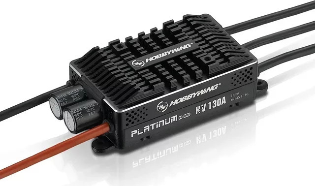 Hobbywing Platinum HV V4 4.1 Brushless-Regler für RC-Drohnen, Helikopter und Flugzeuge, 130A 200A BEC / OPTO, 6-14S Lipo, Schwarz/Silber - Bild 1