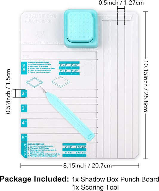 Schattenbox-Stanzbrett aus Kunststoff zum Basteln von 3D-Karten, Schmuckdisplays und Scrapbook-Geschenkboxen - Bild 1