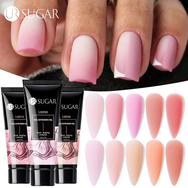 UR SUGAR Quick Nail Extension Gel, Nude Pink Milky White, 15 ml - Bild 1