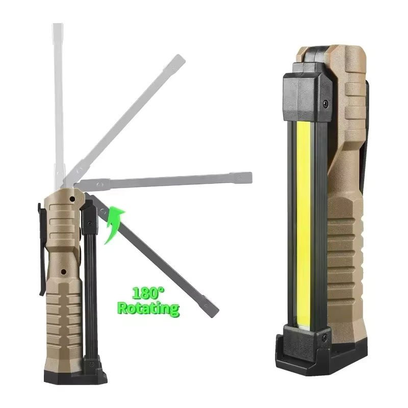 Heinast USB wiederaufladbare LED-Arbeitsleuchte in Schwarz mit 1000 Lumen, COB-Laterne mit Betriebskapazitätsanzeige und Griff für Autoreparaturen und Outdoor-Einsätze - Bild 2