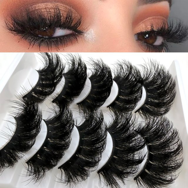 JIEFUXIN Künstliche Wimpern, Black, 5 Paar, Unisex - Bild 1