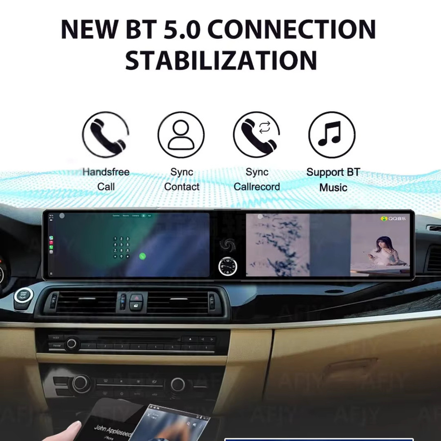 YANFU Dual 12,3 Zoll Android 13 Multimedia Radio mit CarPlay und GPS für BMW 5er F10 F11 X5 X6 NBT 2011-2017 in Schwarz - Bild 4