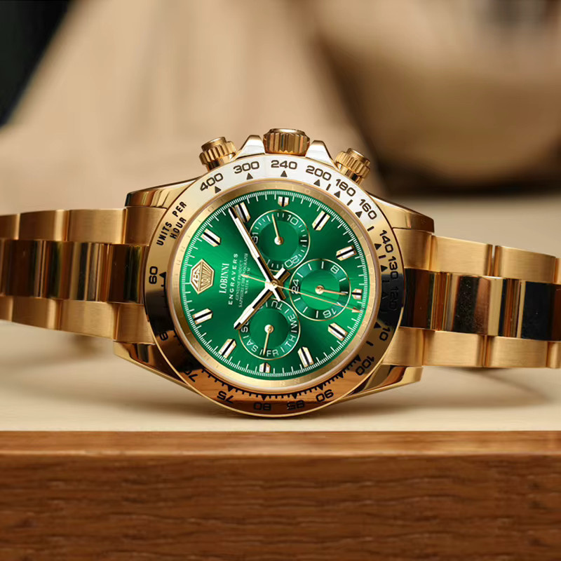 LOBINNI Armbanduhr Automatik, Gold, Edelstahl, Saphirglas, Herren - Bild 4