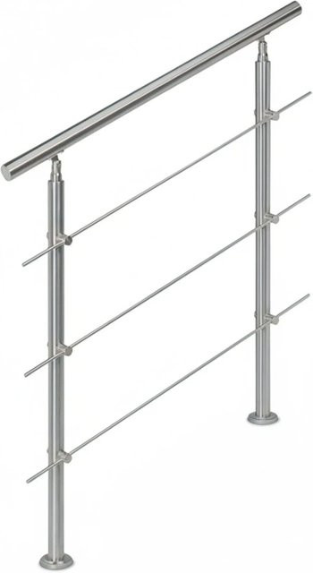 Relaxdays Treppengeländer aus Edelstahl in Silber, B/H/T: 108 x 100 x 7,5 cm - Bild 1