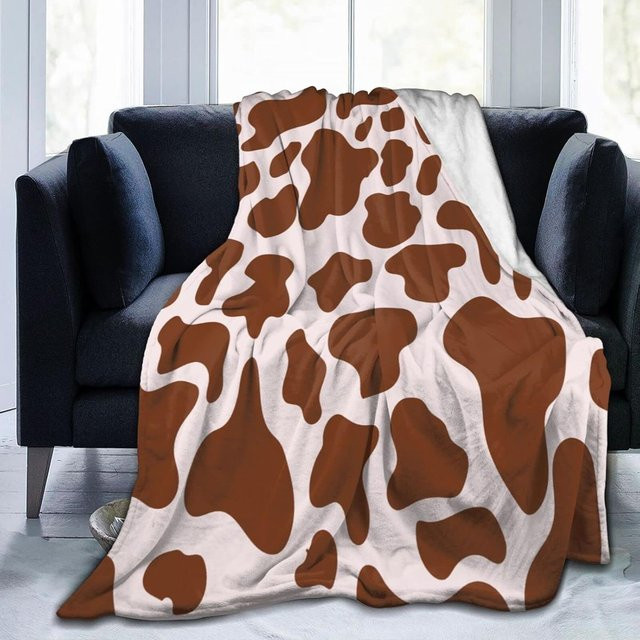 Weiche Flaneldecke mit Kuhfellmuster von JMG Household Supplies in Braun, B/H: 70 x 100 cm - Bild 1