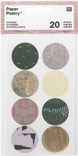 Rico Design Paper Poetry Sticker Struktur in Grün, 4 Blatt - Bild 1