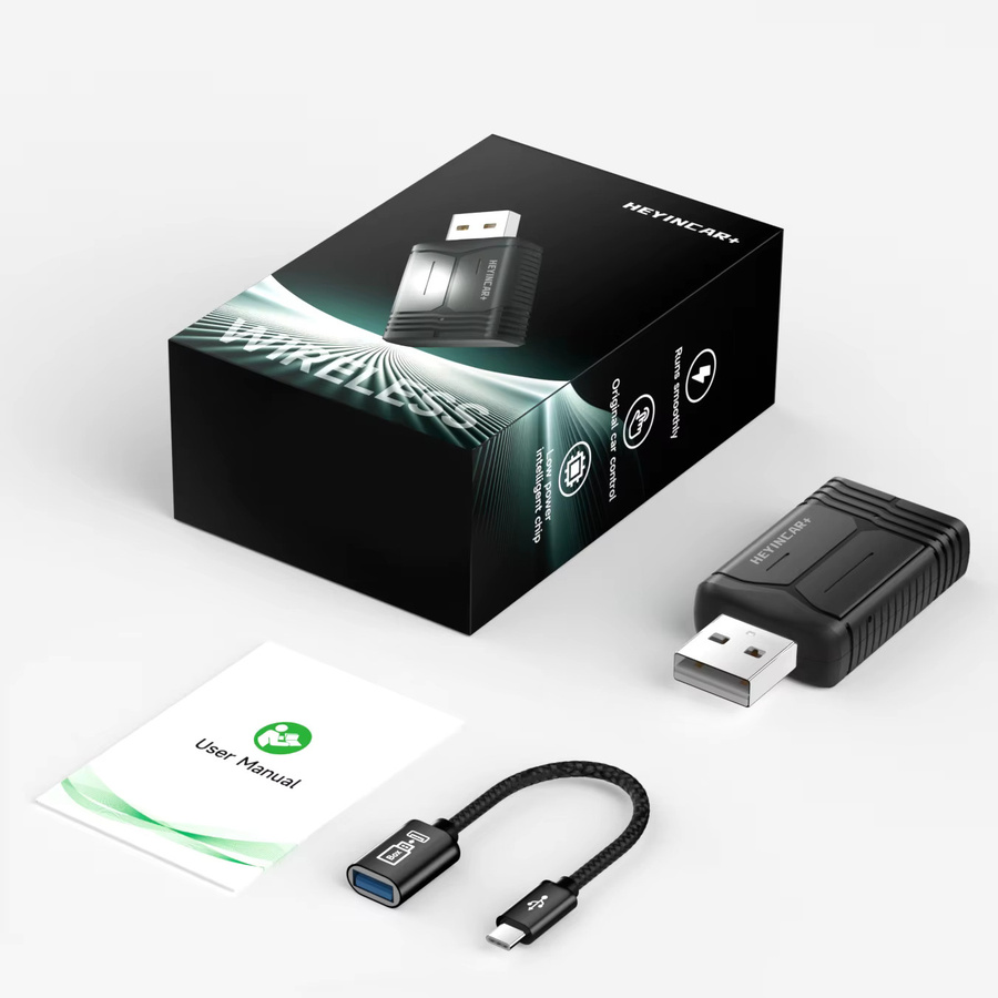 HEYINCAR Drahtloser Android Auto und CarPlay Adapter mit WiFi und Bluetooth in Schwarz - Bild 6