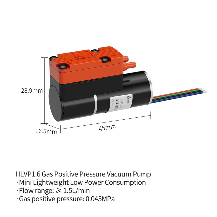 Kamoer Bürstenlose Membran-Vakuumpumpe hlvp2.5 mit PWM-Drehzahlregelung, 1,5 l/min, 1,6 V DC, für tragbare Gasanalyse - Bild 2