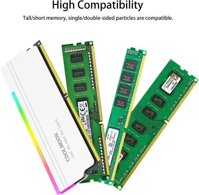 ALLOYSEED ARGB DDR RAM Kühler in Weiß mit 5V-3PIN Aura Sync Kompatibilität und thermischem Silikonpad für deinen Desktop-Computer - Bild 1