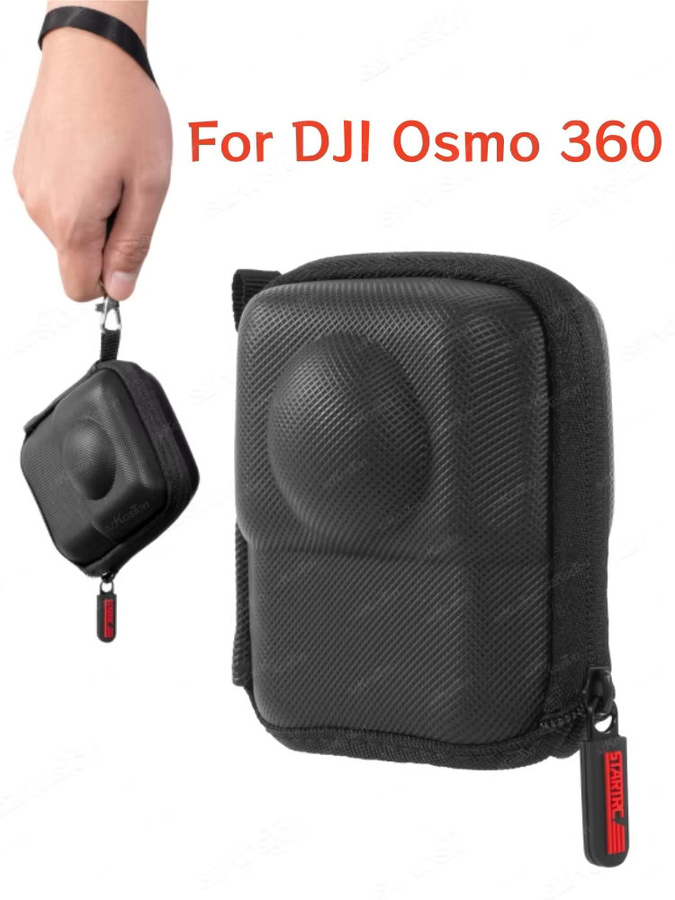DJI Osmo 360 Mini Kamera Tasche, Tragbare Reise-Organizer Tasche aus PU in Schwarz - Bild 7