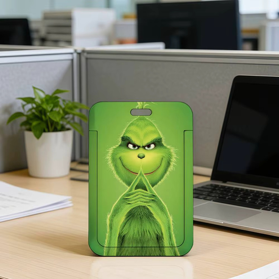 GRINCH Cartoon Kartenhalter für Ausweise und Mitarbeiterausweise in Grün aus Kunststoff - Bild 6