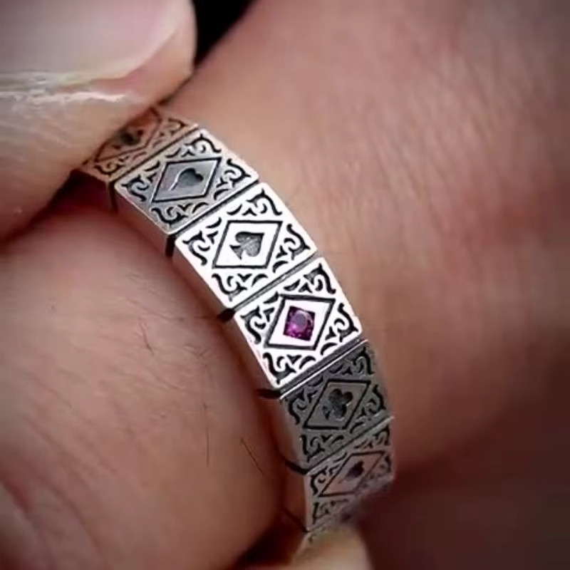 Buyee Paarring, 925 Silber, offener Poker-Ring, Unisex - Bild 5
