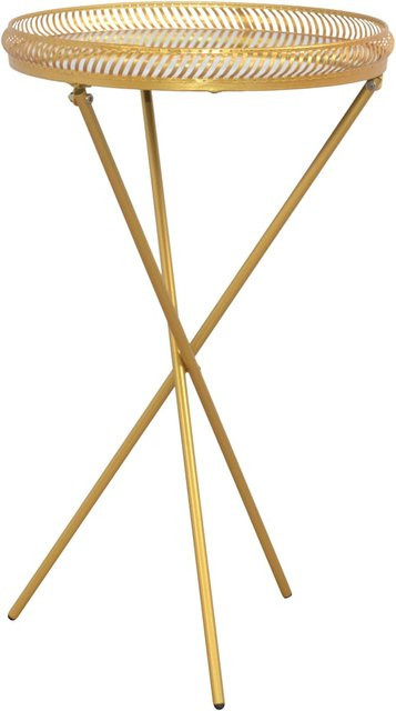 Beistelltisch Marlene von Möbel direkt online in Gold mit modernem X-Frame aus Stahlrohr - Bild 1