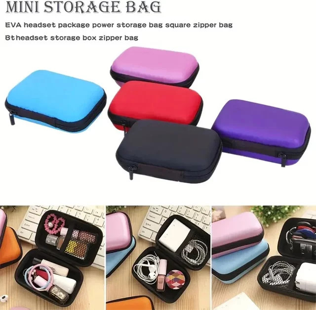 Mini Multifunktionale Digitale Tasche in Schwarz zur Aufbewahrung von Datenkabeln, USB-Sticks und Kopfhörern - Bild 1