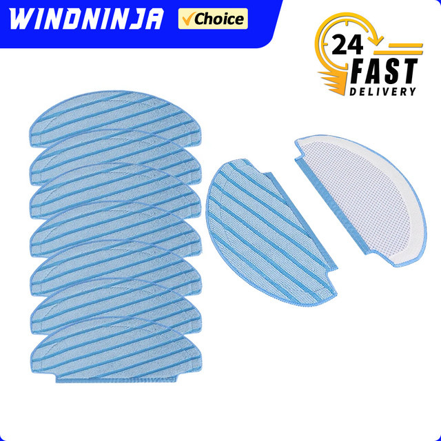 WINDNINJA Superfiber Mopptücher in Blau, waschbare Mopp-Pads für Ecovacs Deebot Ozmo T8 AIVI T8 Max N8 Pro Plus N8 Pro T9 - Bild 1