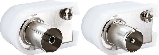Schwaiger Koax Winkelstecker und Buchse in Weiß - Bild 1
