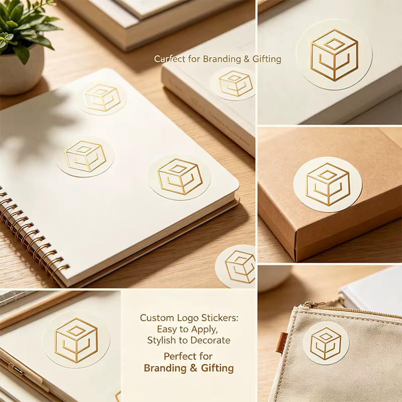Personalisierte runde Aufkleber mit eigenem Logo in Weiß, individuelle Marken-Etiketten aus Papier für deine Verpackungen und Umschläge, Durchmesser: 3,5 cm - Bild 2