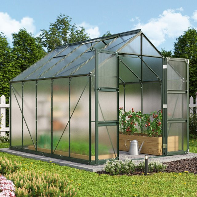 Vitavia Gewächshaus Domus 8300 in Smaragdgrün mit 8,3 m² Fläche und 6 mm Polycarbonat-Verglasung - Bild 1