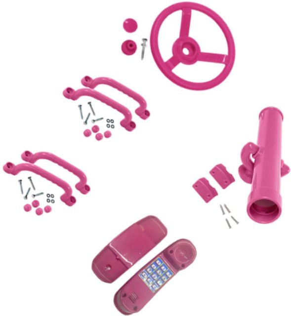 elenxs Spielhaus für Hinterhof, Outdoor-Spielhaus, Rosa / Pink, Kunststoff - Bild 1