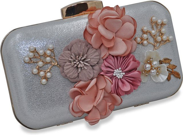 Steuer Modeschmuck Handtasche, Perlen, Glassteine, Blumenzierde, Damen - Bild 1