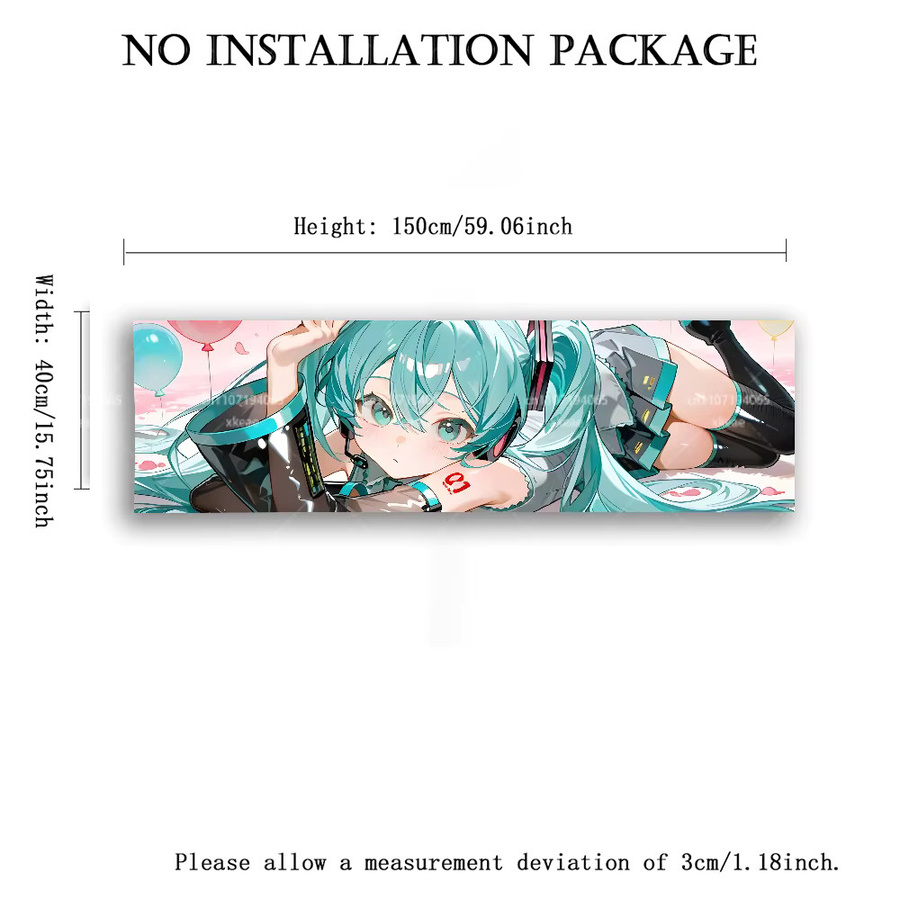 Hatsune Miku Anime-Wandteppich von Bandai mit rosa Himmel und Ballon-Illustration in modernem Design - Bild 4