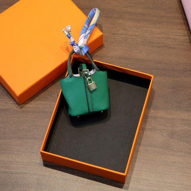 sayhello Schlüsselanhänger Leder, grün, Unisex, 7,5*3,5*9cm - Bild 1