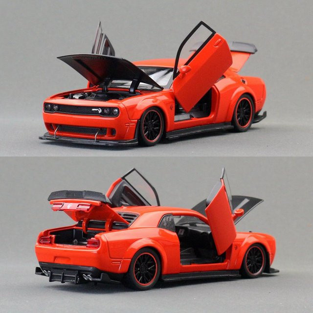 Linyi toy car Dodge Challenger Srt, Sportwagen Modell, 1:32, Metall, mit Licht und Ton, ab 18 Jahre - Bild 1