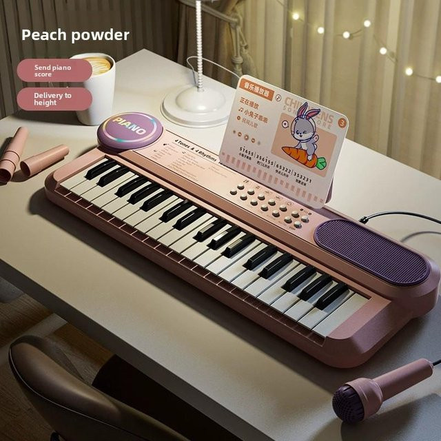 Binchi Outdoor Product Kinderklavier Tastatur, mit Mikrofon, Rosa, ab 6 Jahren - Bild 1