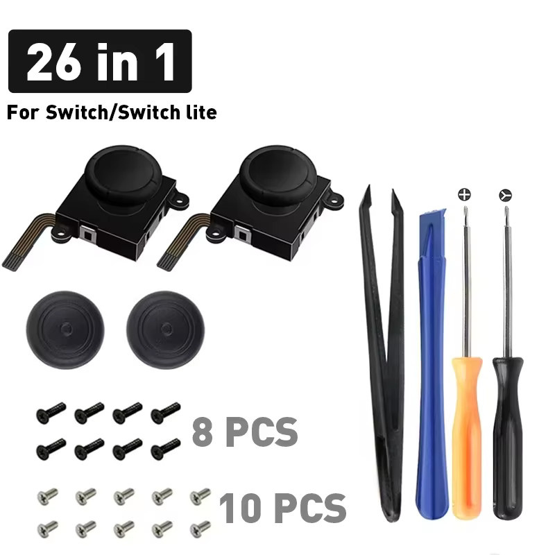 DATA FROG 3D Analog Joystick Ersatzset für Nintendo Switch Joy-Con und Switch Lite, Schwarz - Bild 2