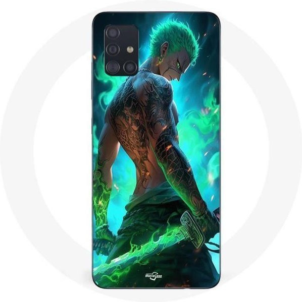 Maniacase Handyhülle für Samsung Galaxy A51 4G mit One Piece Zoro 3D Manga Anime Fanart in Multicolour - Bild 1