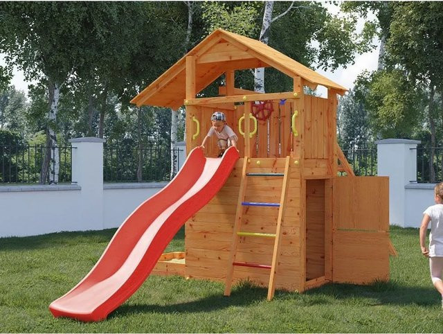 Fungoo Spielturm Smart 7 in Teakfarben - Bild 1