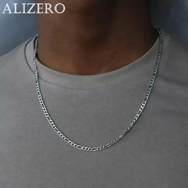 ALIZERO Halskette 925 Silber, Figaro, 40-75 cm, Unisex - Bild 1