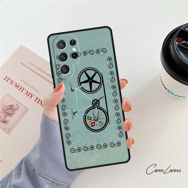 Samsung Handyhülle für Fahrrad und Radfahren in Grün, passend für Galaxy S24 S25 S23 S22 Ultra Note 10 20 Plus S20 S21 FE und S24 FE - Bild 1