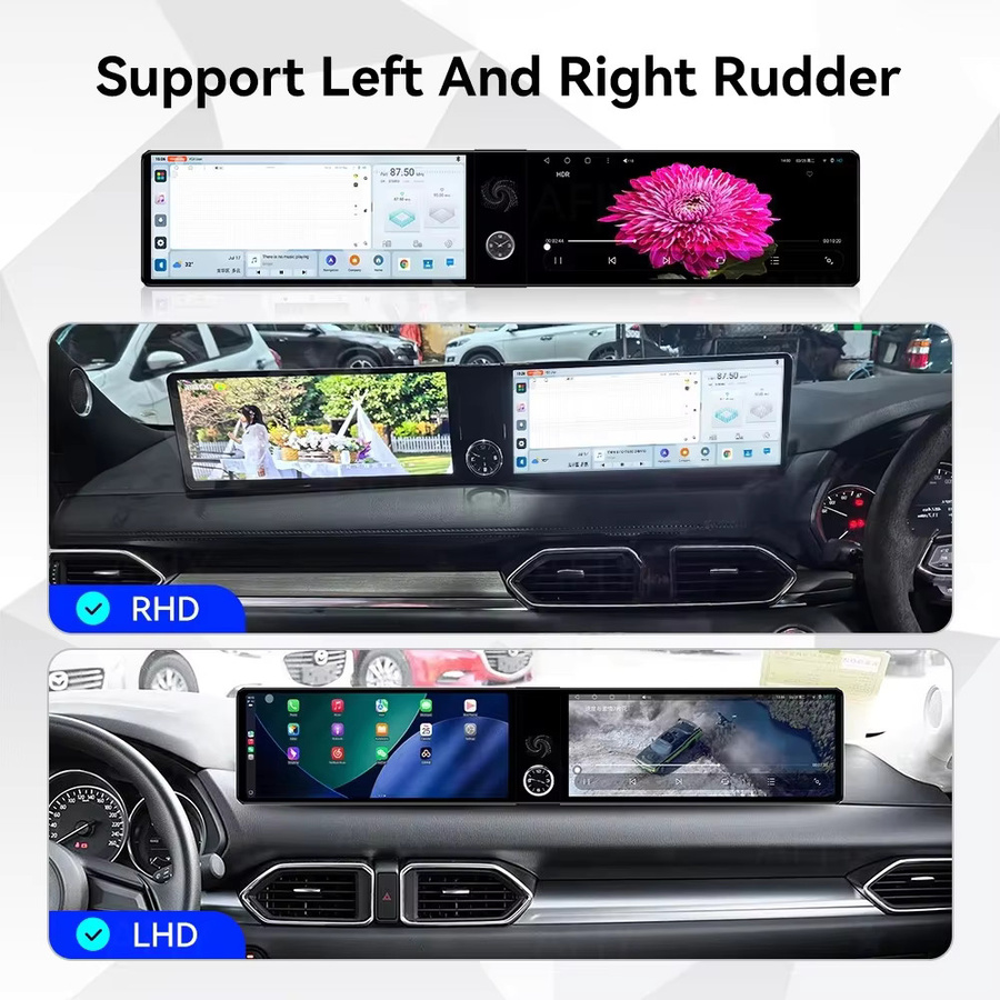 YANFU Dual-Screen Autoradio für Mazda CX5 CX-5 2017-2025 mit CarPlay, Android Auto, GPS, 4G und Multimedia-Funktionen in Schwarz - Bild 3