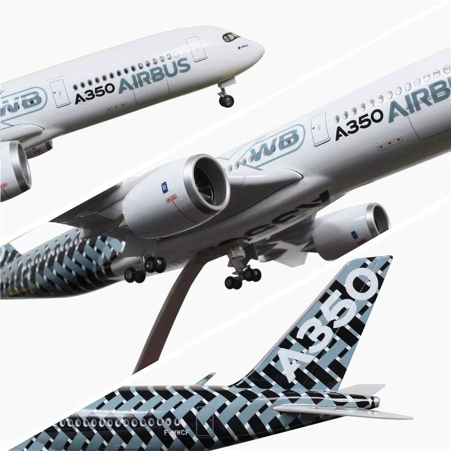 ZOCO Flugzeugmodell-Prototyp Airlines A350 XWB, Druckguss-Flugzeug, mit Rädern und Lichtern - Bild 3