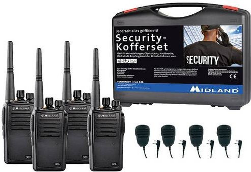 Midland G15 Pro NC PMR 4er Set Security Handfunkgeräte in Schwarz inklusive MA 25-M C1127.S3 - Bild 1